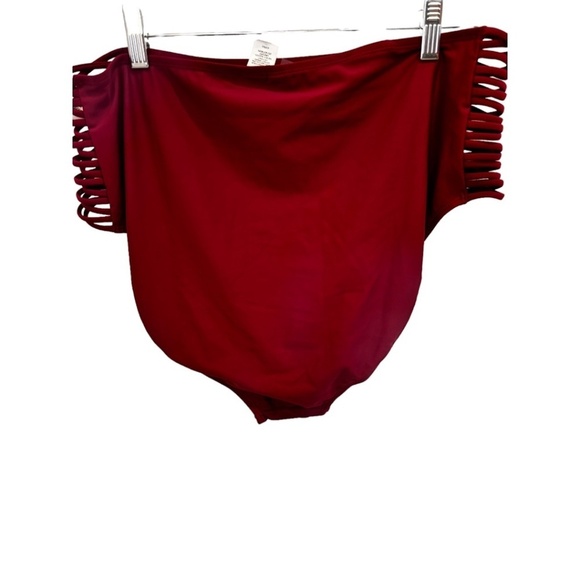 Decree High-Rise Cheeky Scrappy Side Swim Suit Bottoms Wild Fuchsia Size 2X NWT - Picture 2 of 4